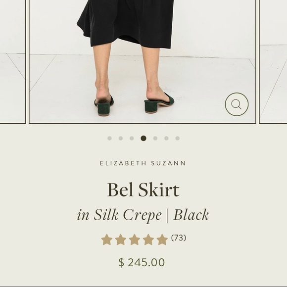 Elizabeth Suzann Black silk crepe Bell skirt XS - Picture 2 of 8